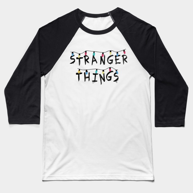 Stranger Things (Fairy Lights) Baseball T-Shirt by madmonkey